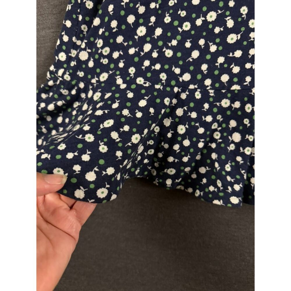 Boden Logan Ruffle Jersey Dress US 10R Navy Ditsy Floral 3/4 Sleeve - Picture 9 of 12
